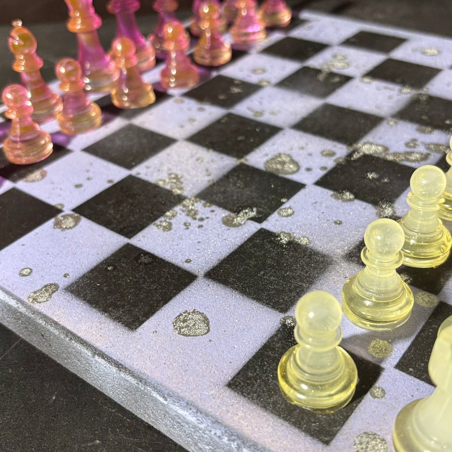 Purple Clean Pink - Painted Chess Set