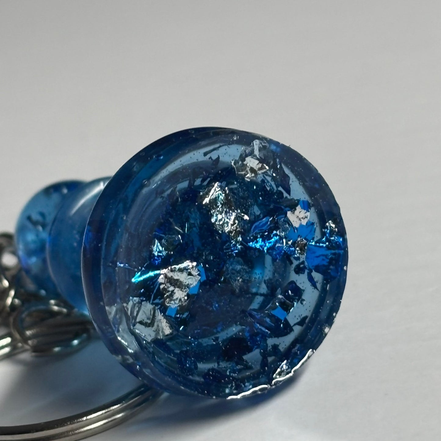 Crystal Blue Bishop - Handmade Resin Keychain