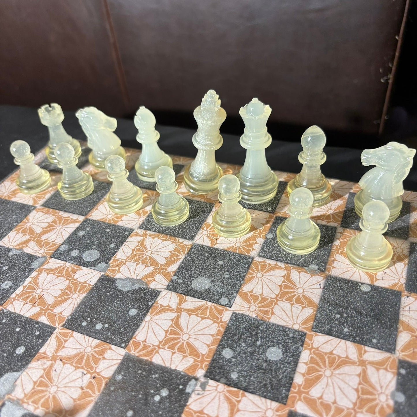 Vintage Brown Patter - Scrapbook Chess Set