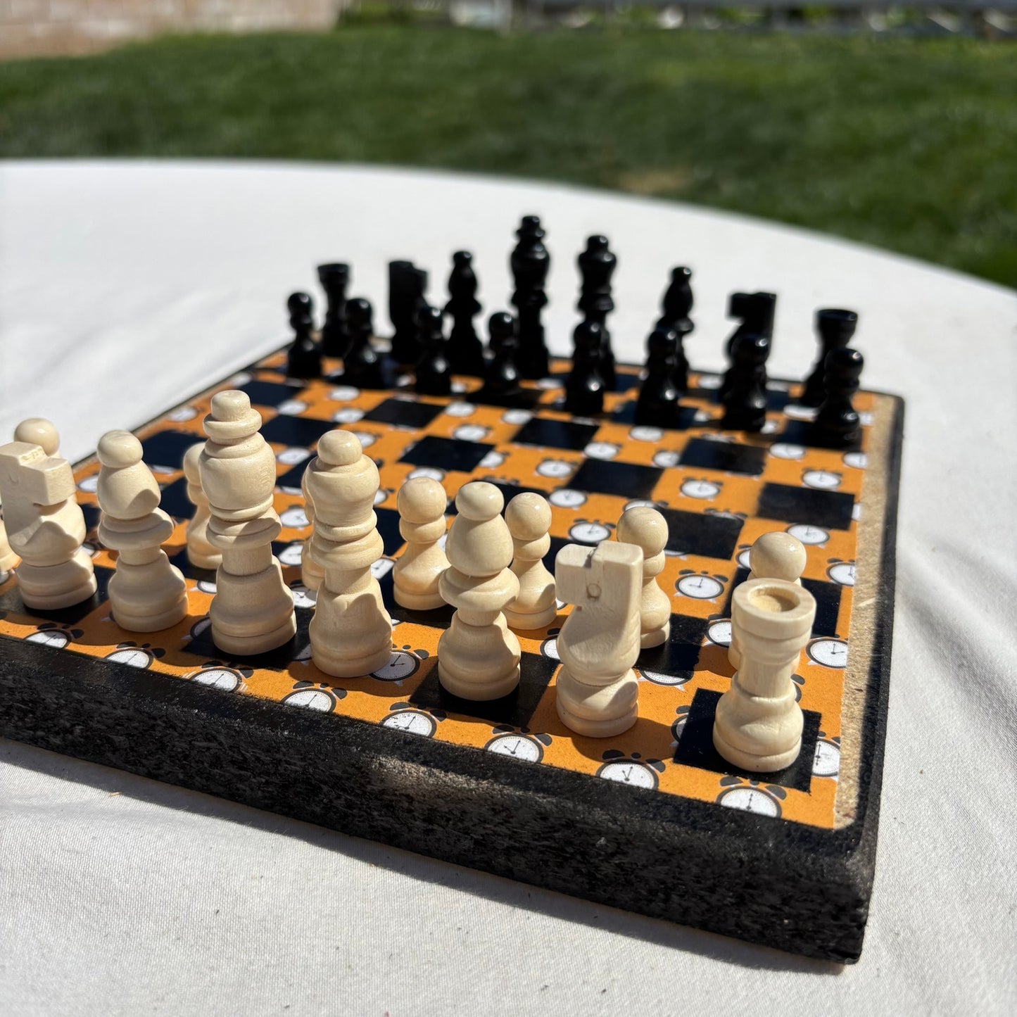 Orange Clocks - Scrapbook Chess Set