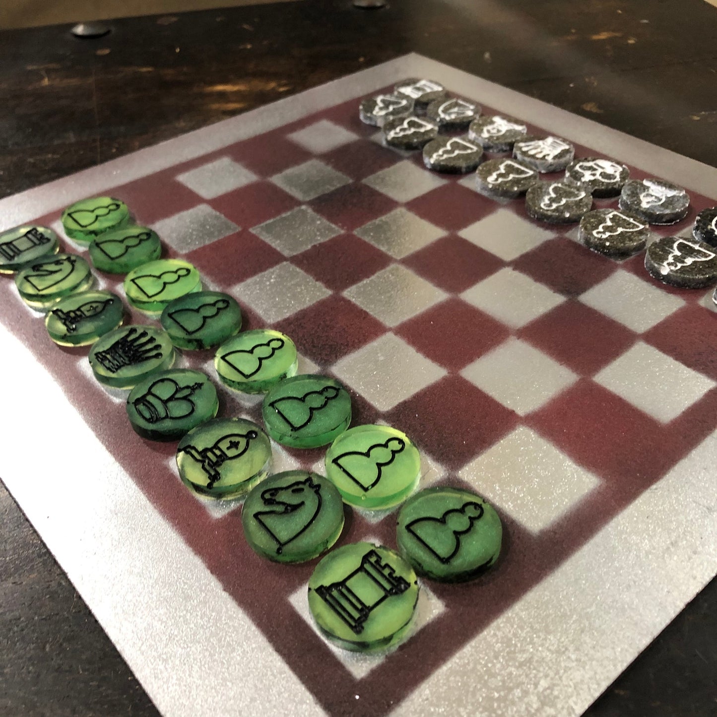 Space Red - Painted Chess Set