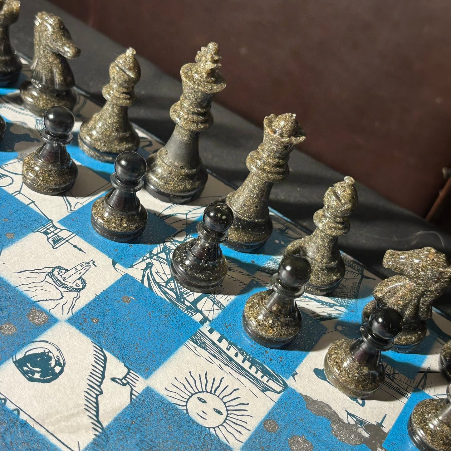 Seas Blue Explorer- Scrapbook Chess Set