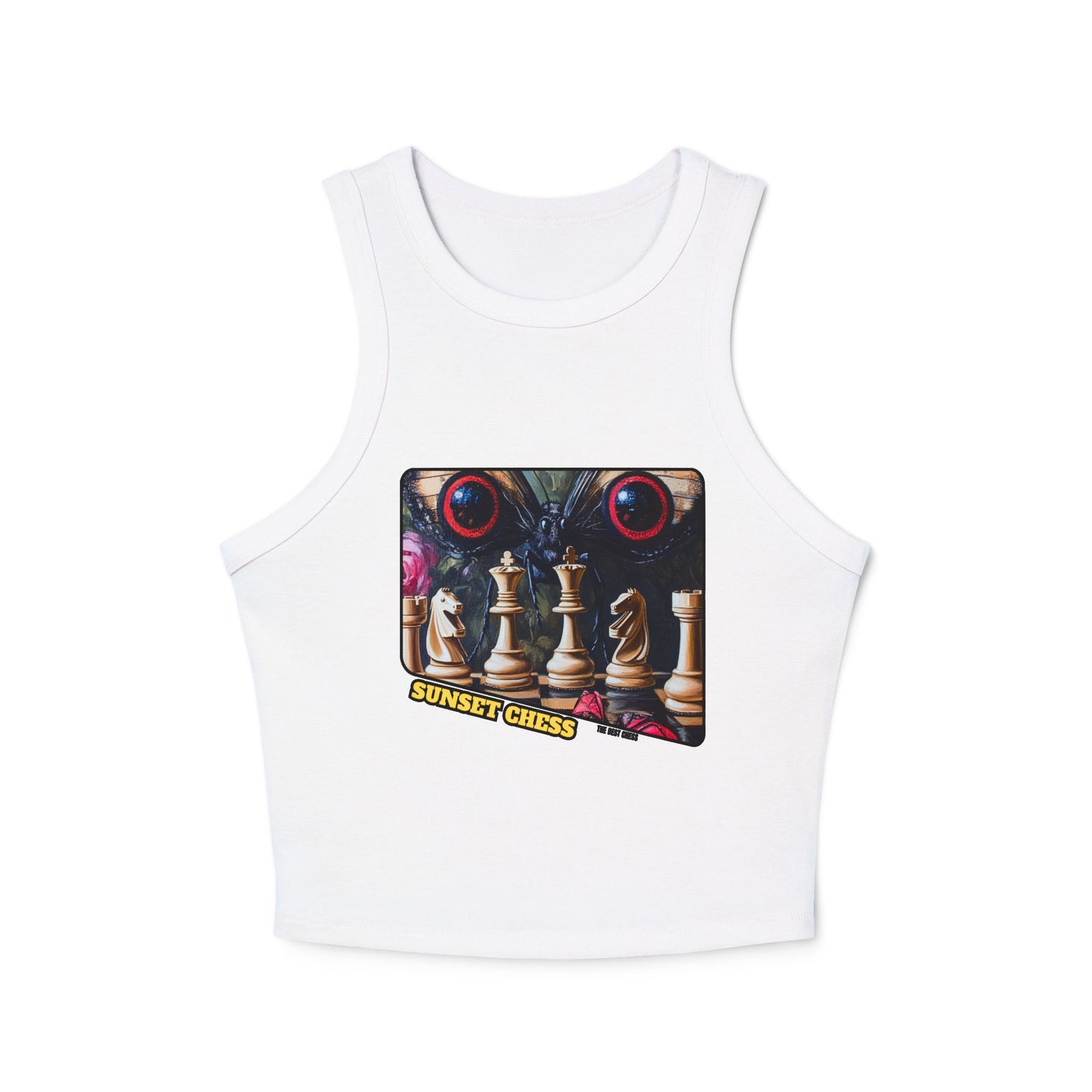 Butterfly Eyes - Women's White Chess Tank Top