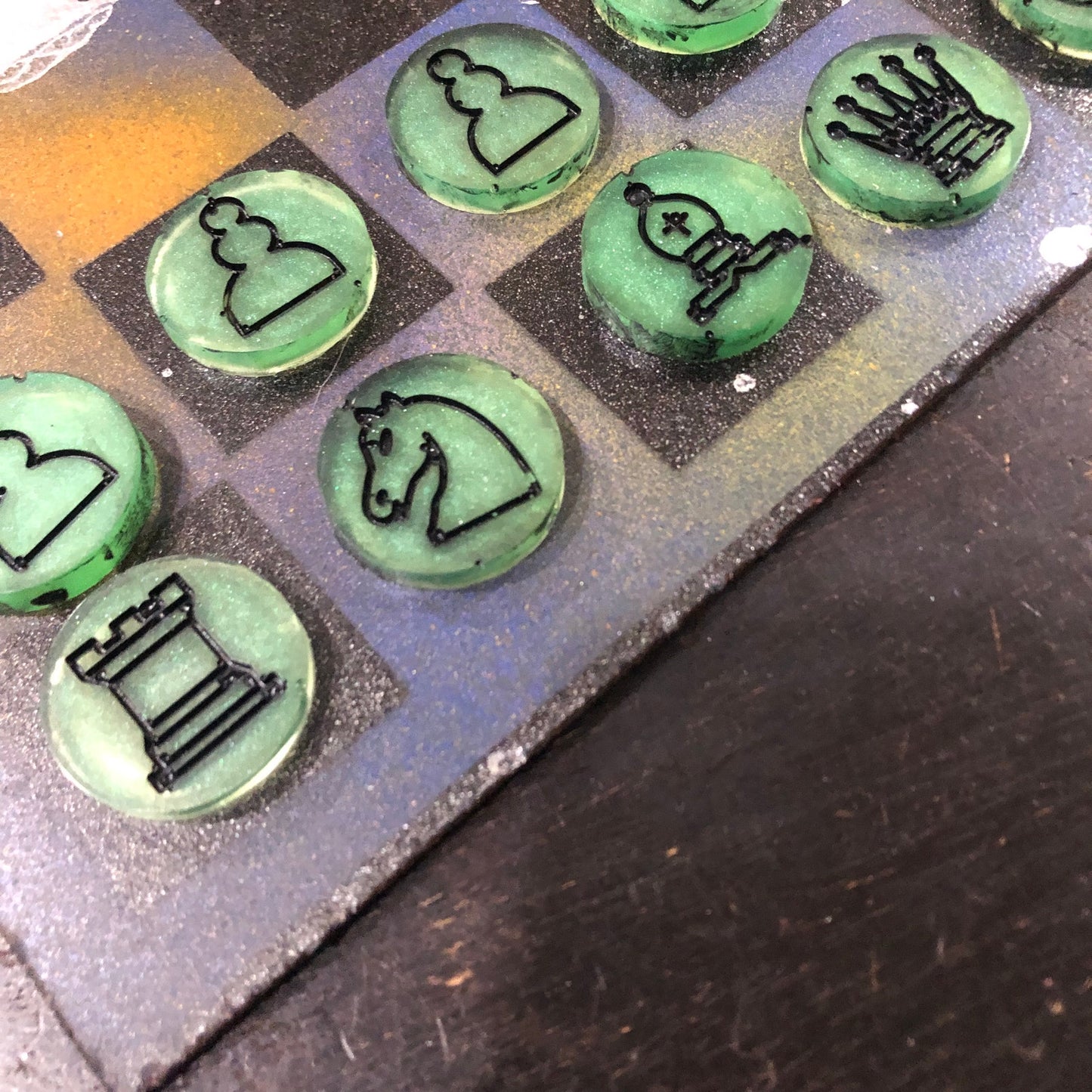 Toxic Green - Painted Chess Set