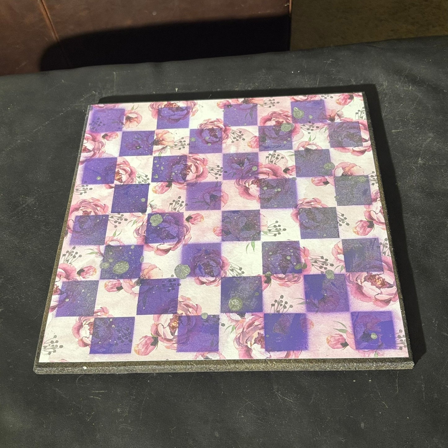 Pink Rose Purple - Scrapbook Chess Set