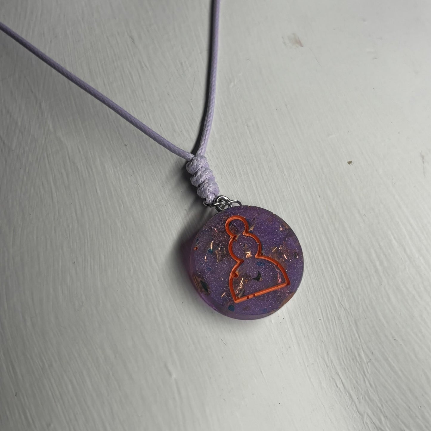 Supreme Purple Pawn - Handmade Resin Chess Necklace