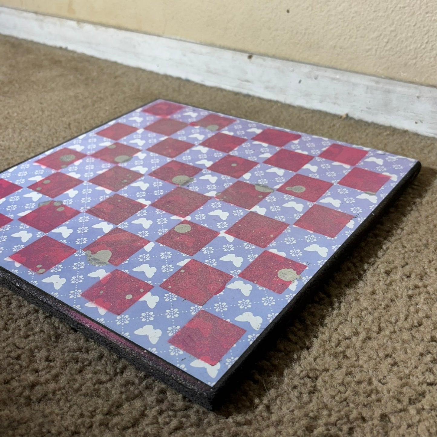 Purple Butterfly - Scrapbook Chess Board