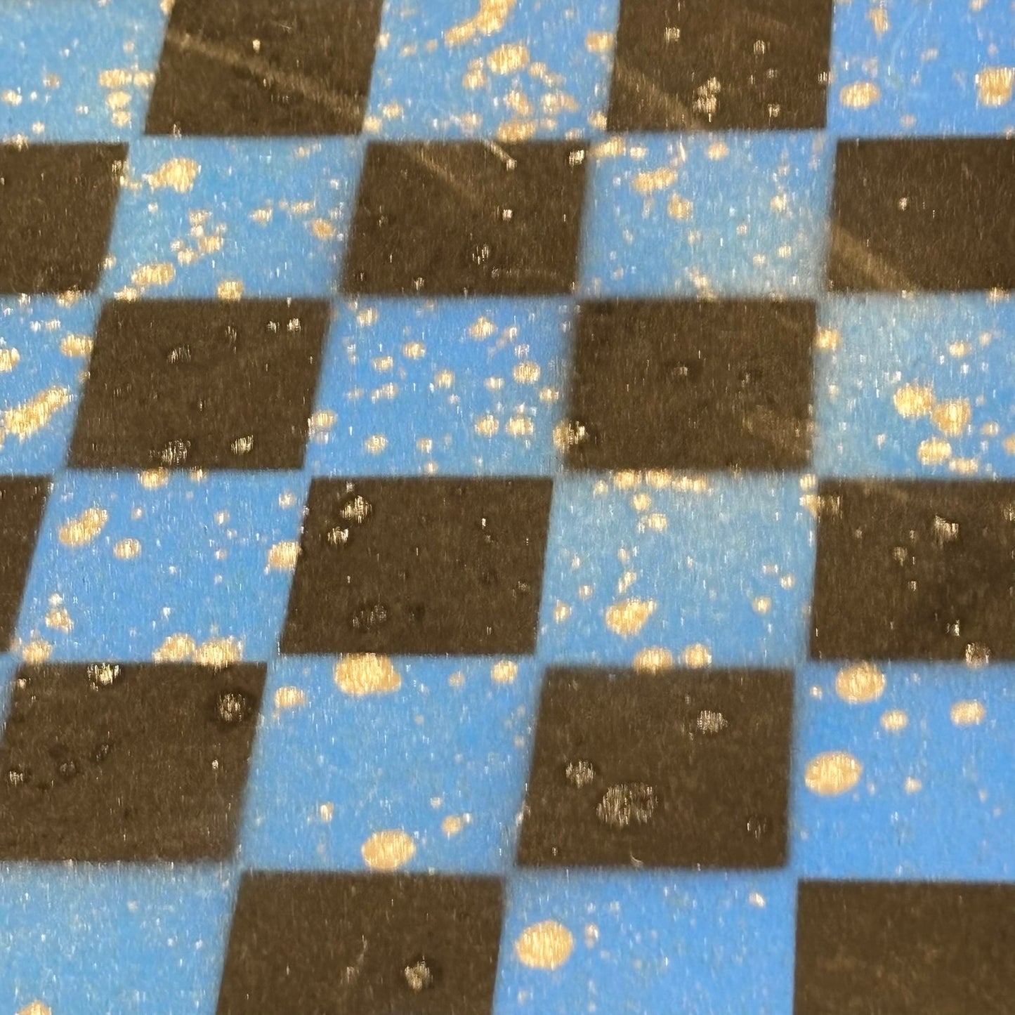 Blue Chrome Black - Painted Chess Set