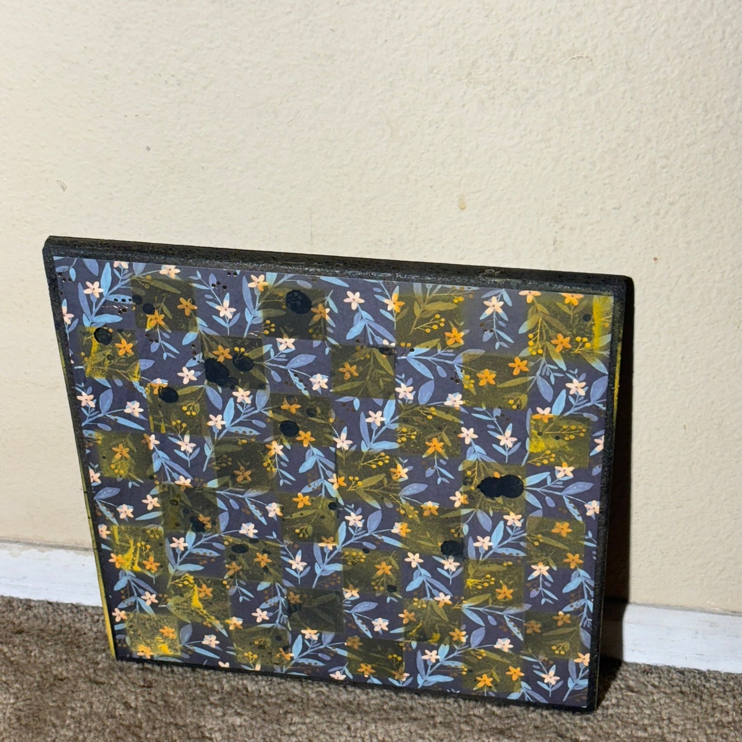 Messy Yellow - Scrapbook Chess Board