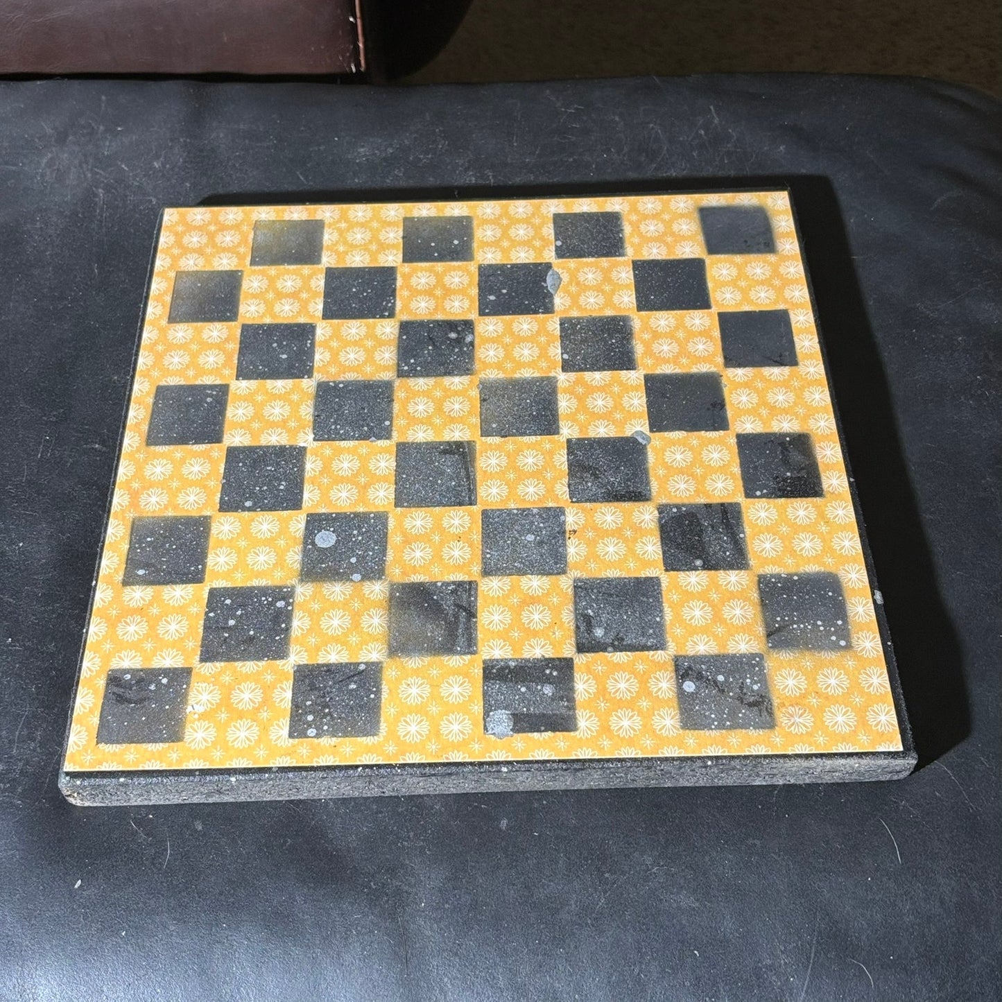Yellow & Pink Vintage Pattern - Scrapbook Chess Set