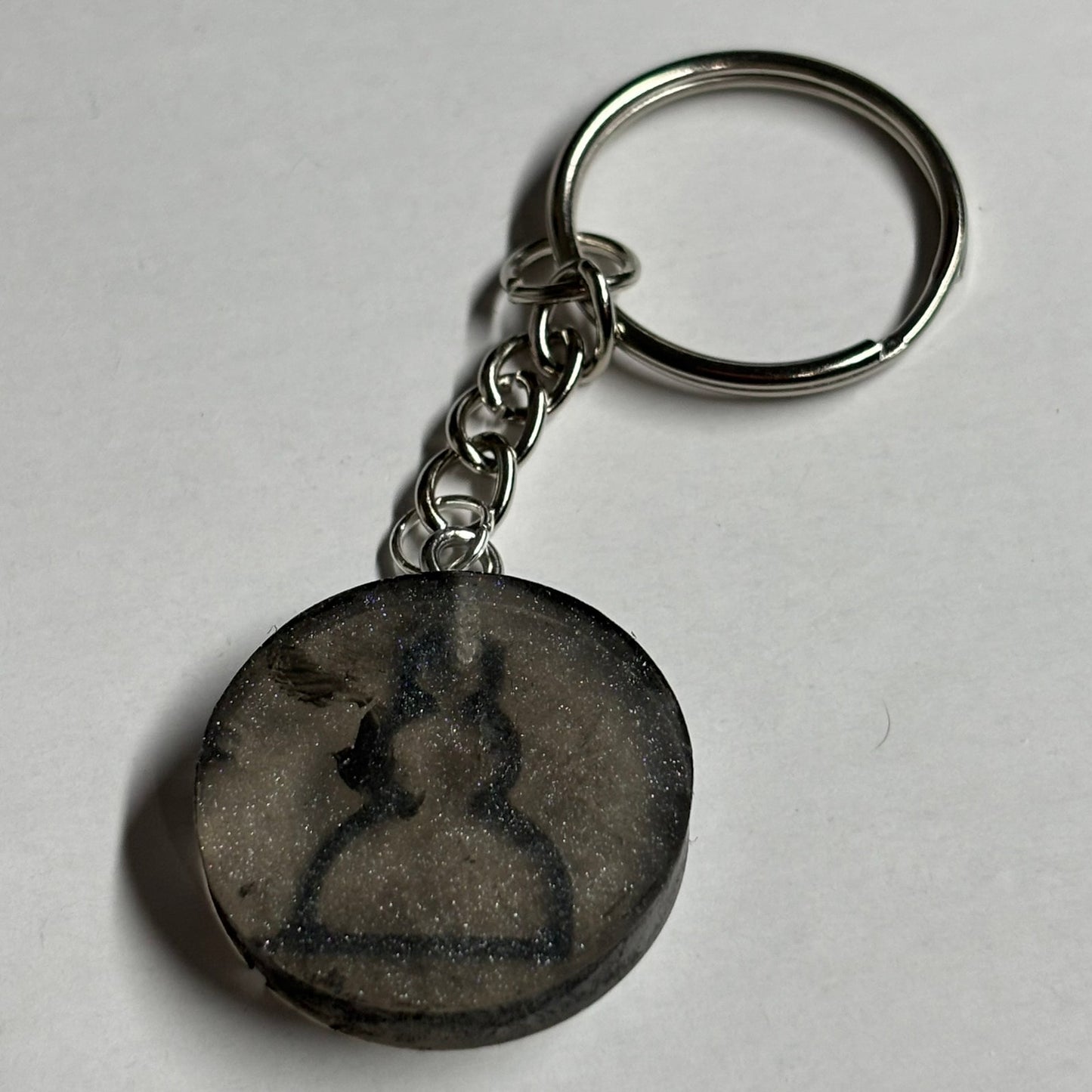 Transparent Gray Pawn - Handmade Resin Keychain