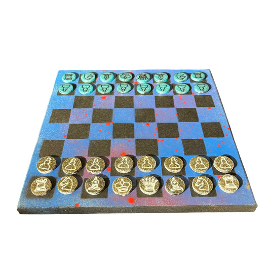Space Blue - Painted Chess Set