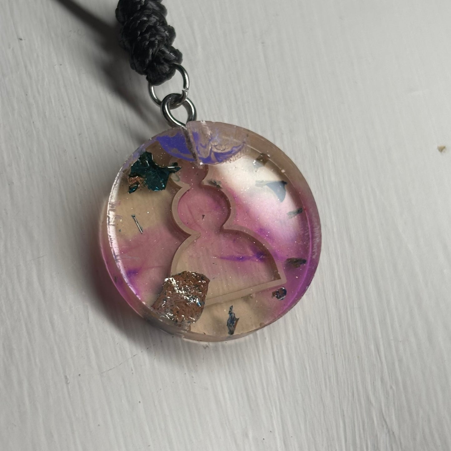 Splendid Pink Pawn - Handmade Resin Chess Necklace