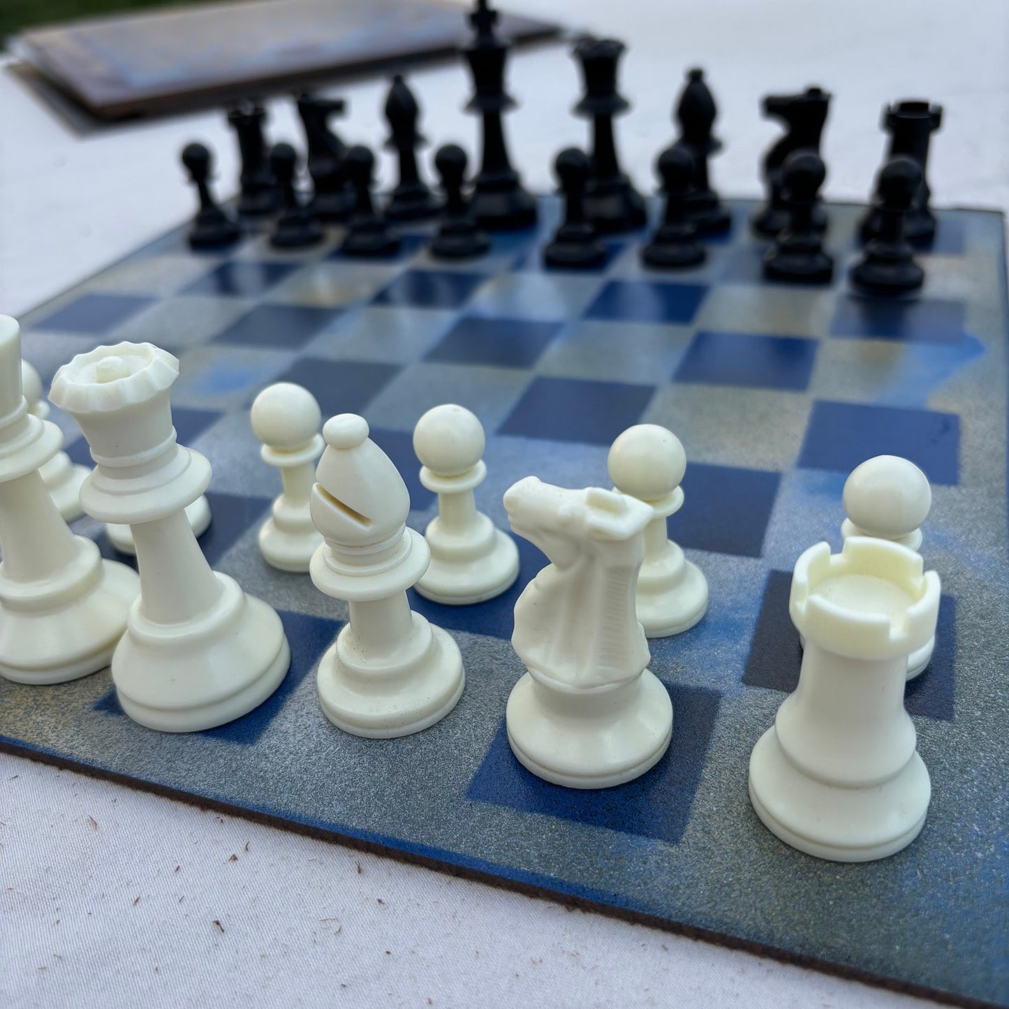 Smooth Blue - Painted Chess Set