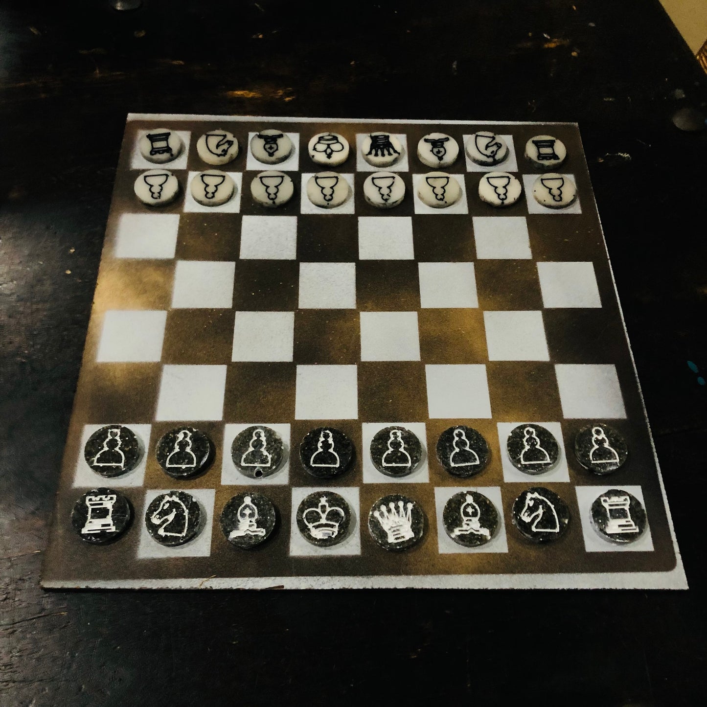 Golden Black - Painted Chess Set