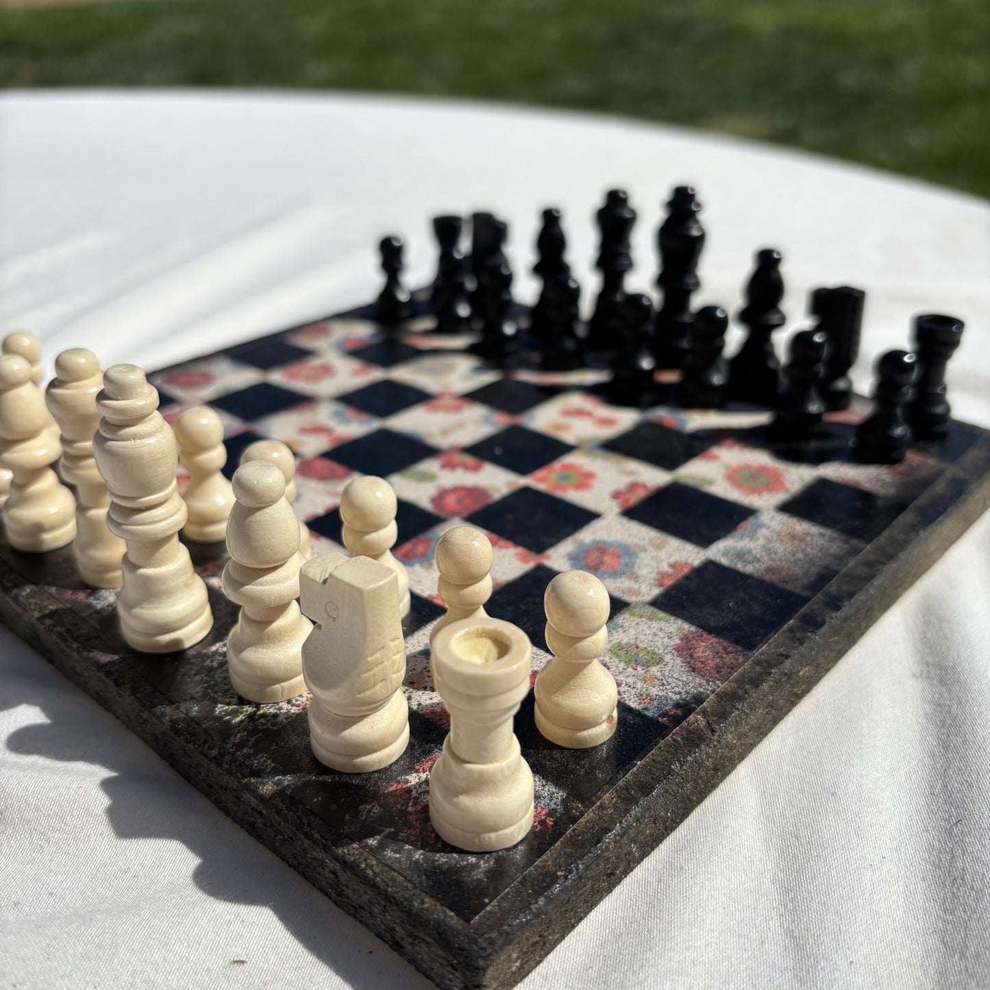 Vintage Flowers - Scrapbook Chess Set