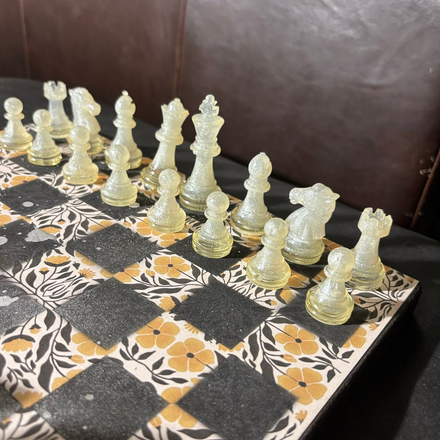 Vintage Brown Pattern - Scrapbook Chess Set