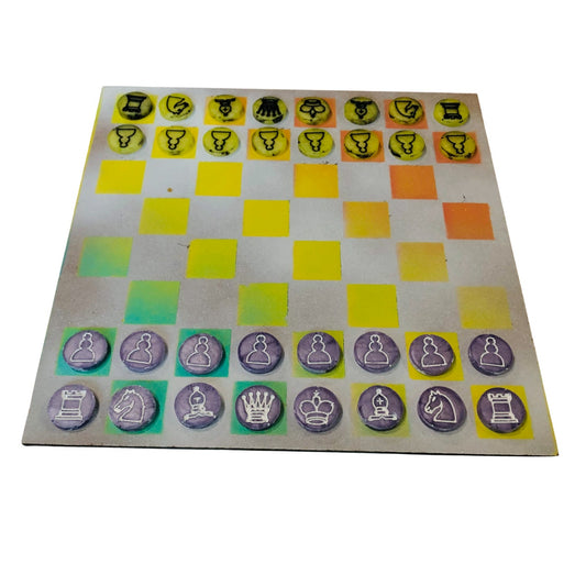 Fading Rainbow - Painted Chess Set