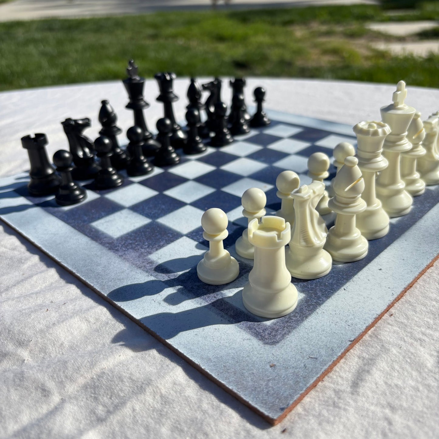 Simple Blue - Painted Chess Set