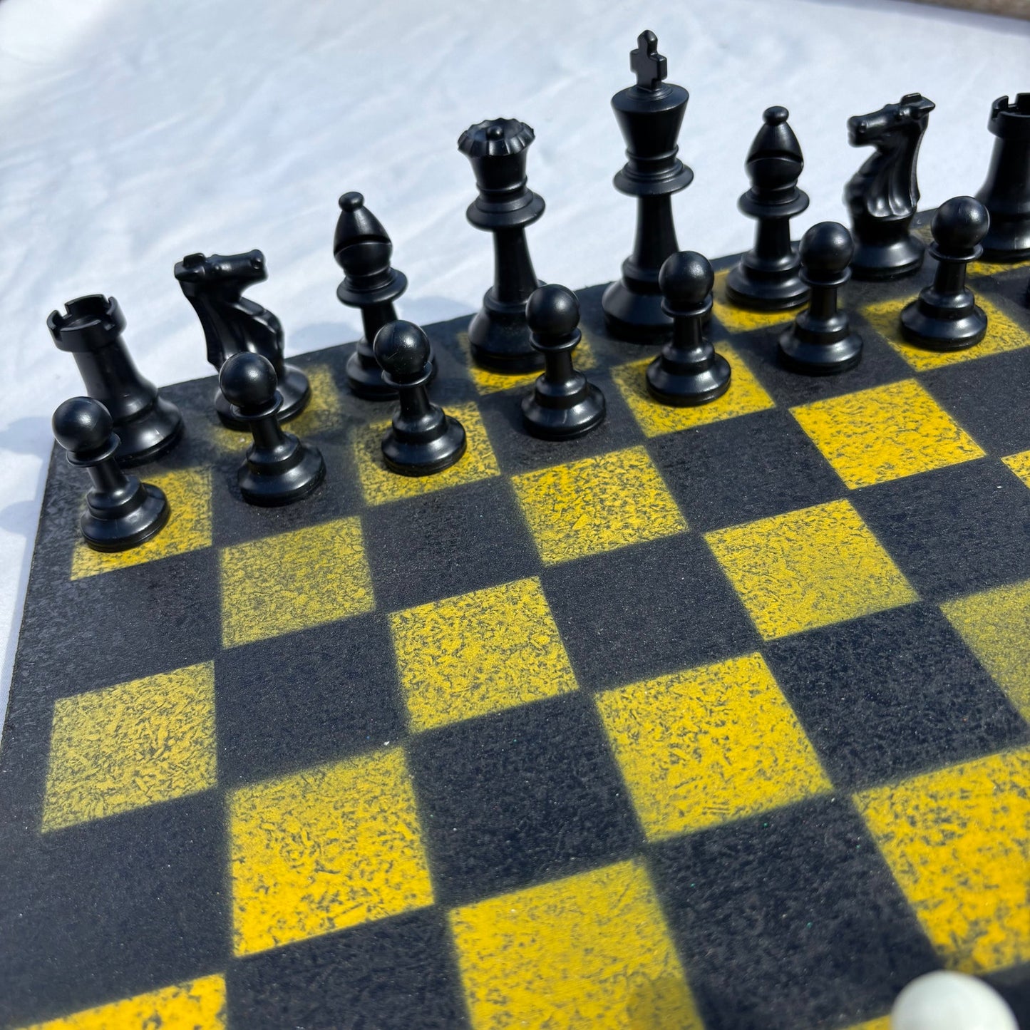 Black & Yellow - Painted Chess Set
