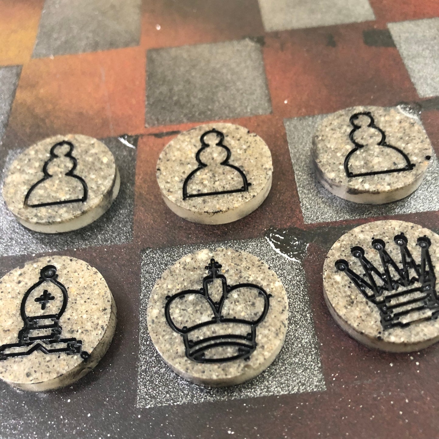 Burning Rust - Painted Chess Set