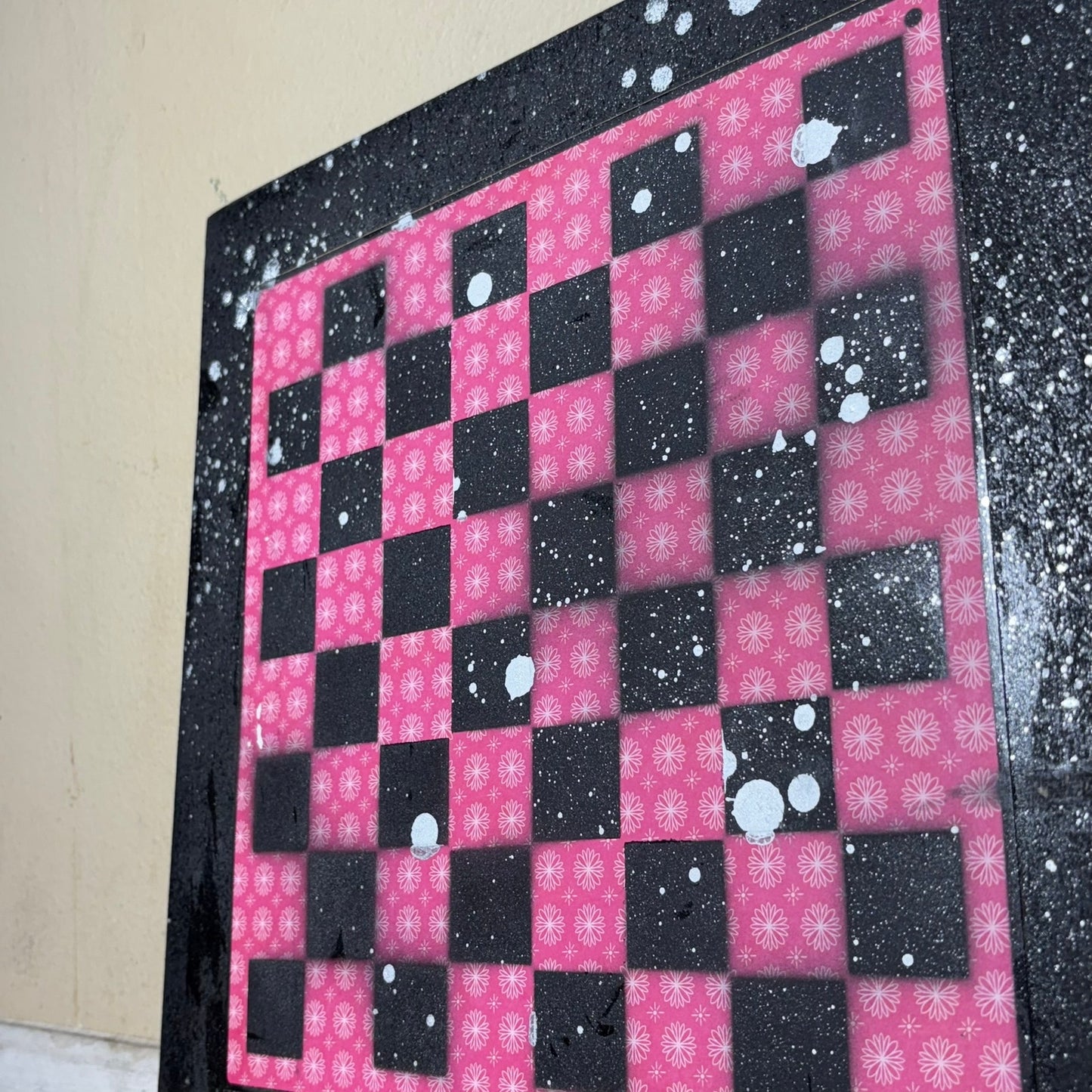 Pinkish Red Vintage Pattern - Large Scrapbook Chess Board