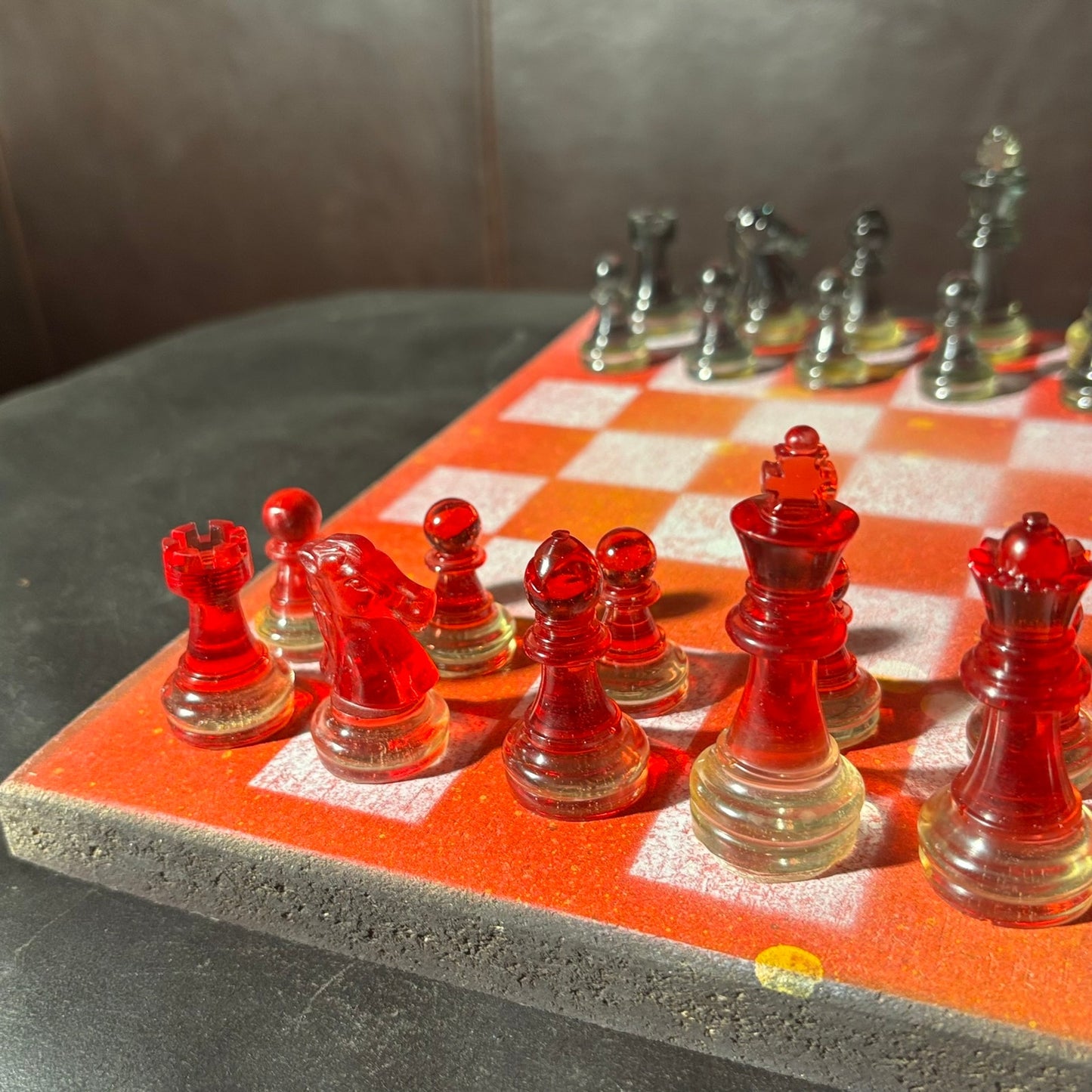 Opal Red - Painted Chess Set