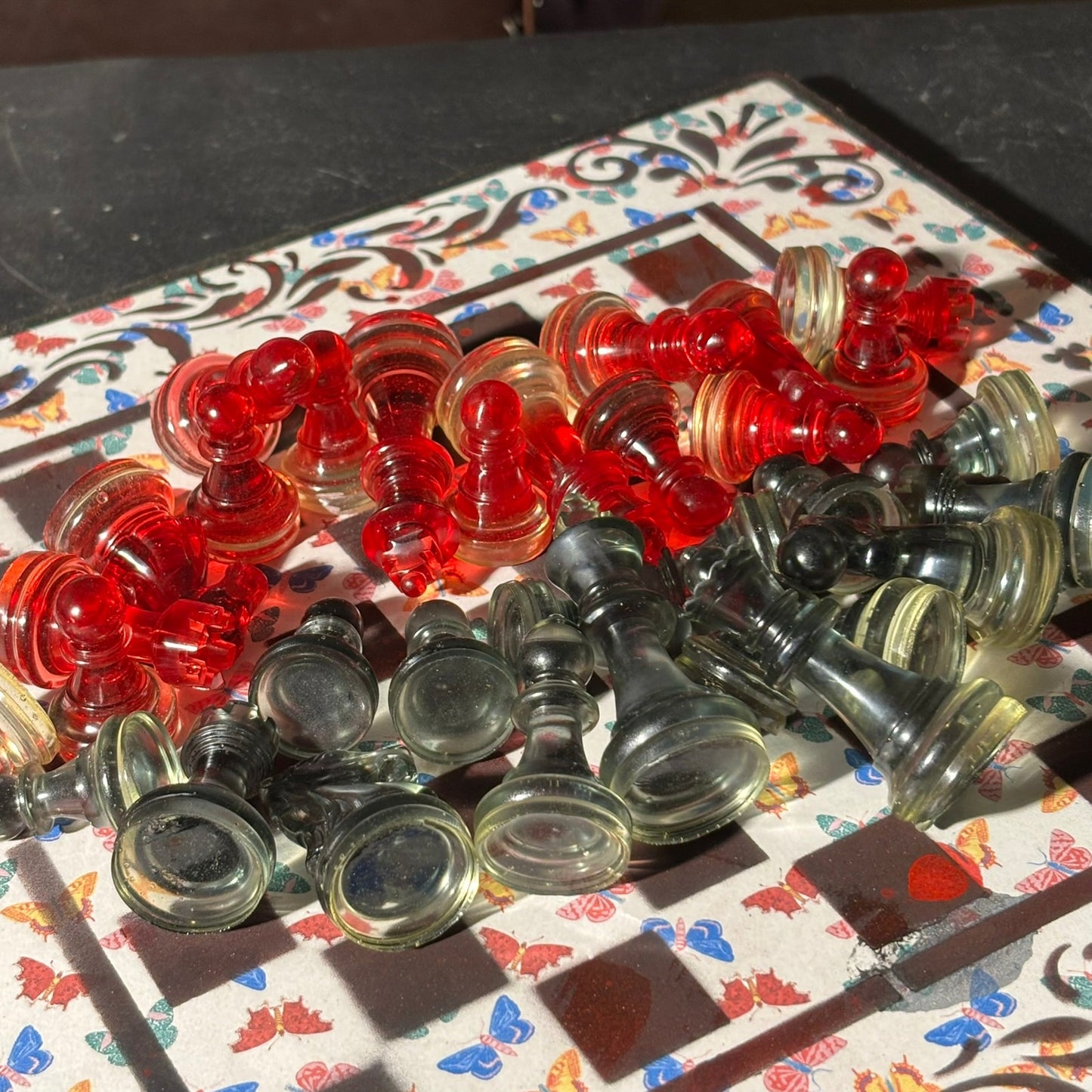 Colorful Butterflies - Scrapbook Chess Set