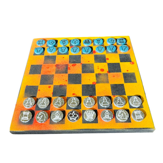 Fire Orange - Painted Chess Set