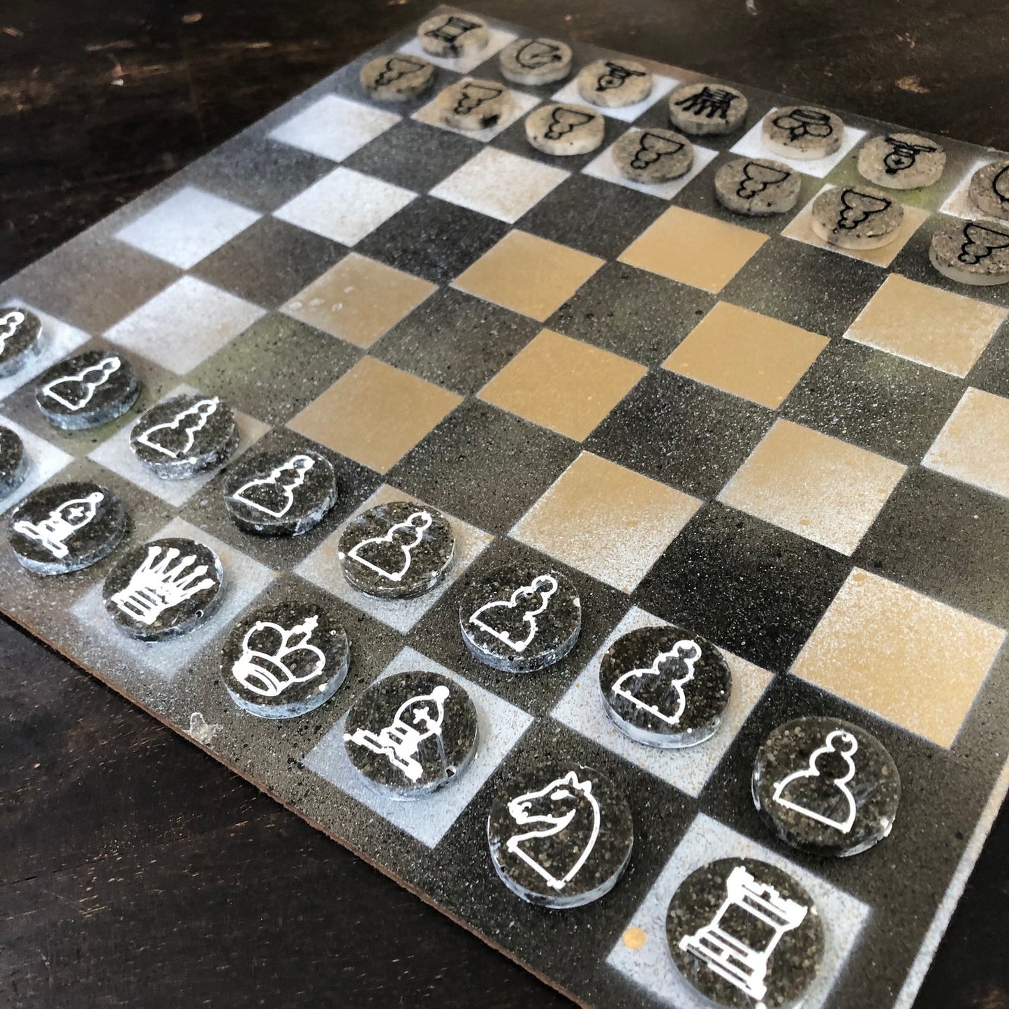 Golden Brown - Painted Chess Set