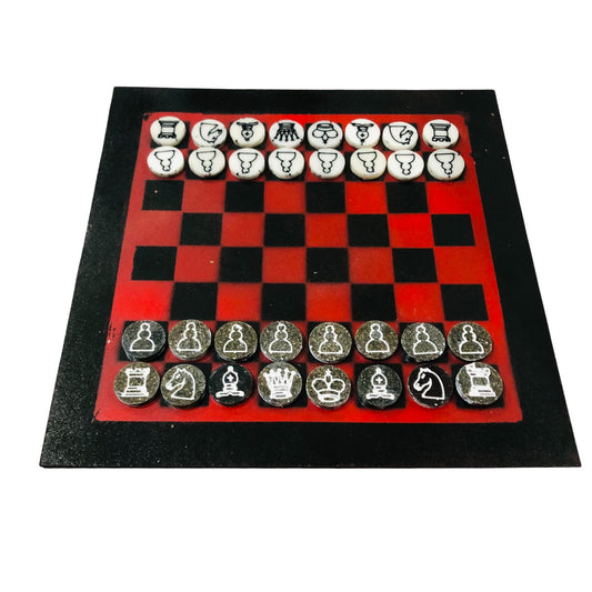 Black & Red - Painted Chess Set