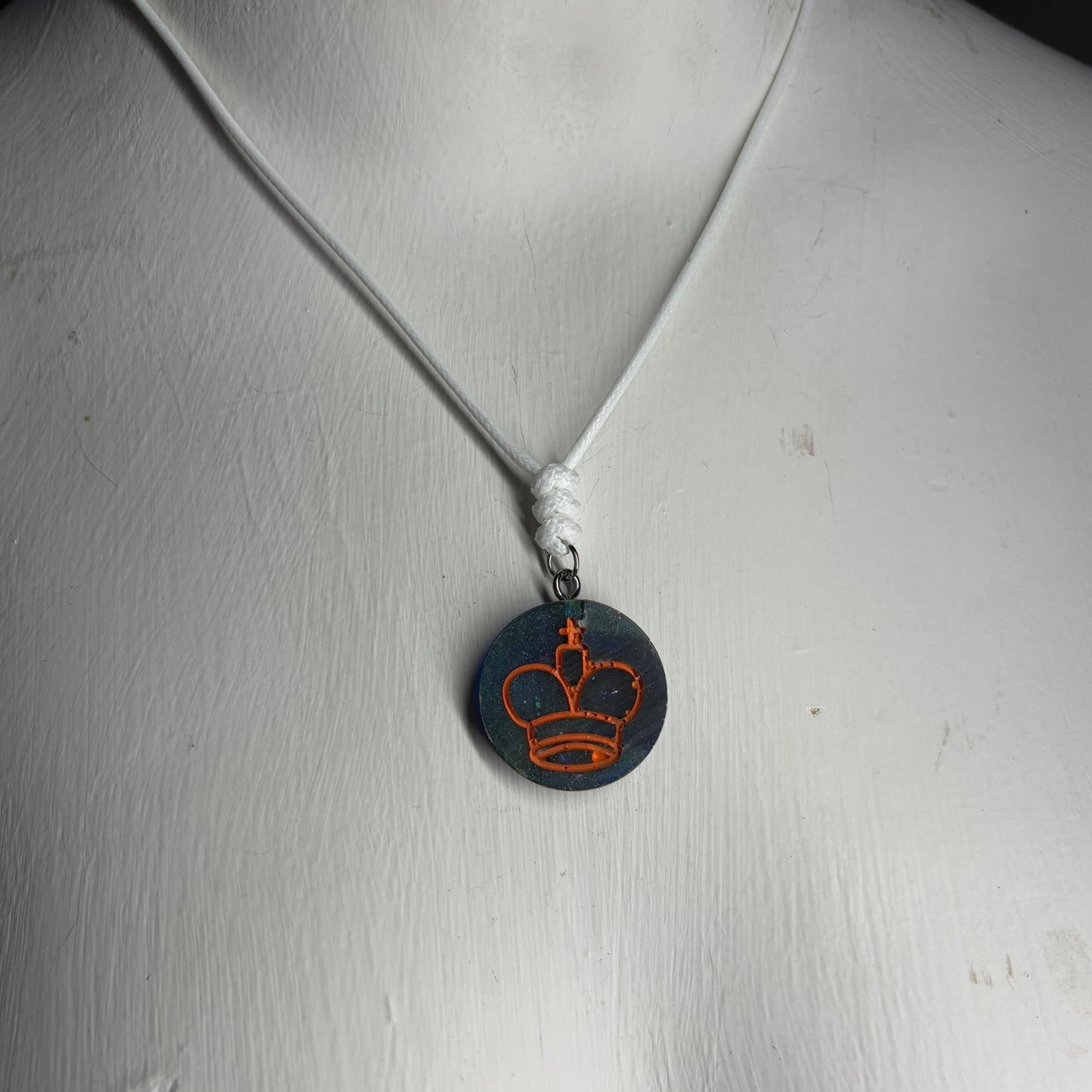 Royal Orange - Handmade Resin Chess Necklace
