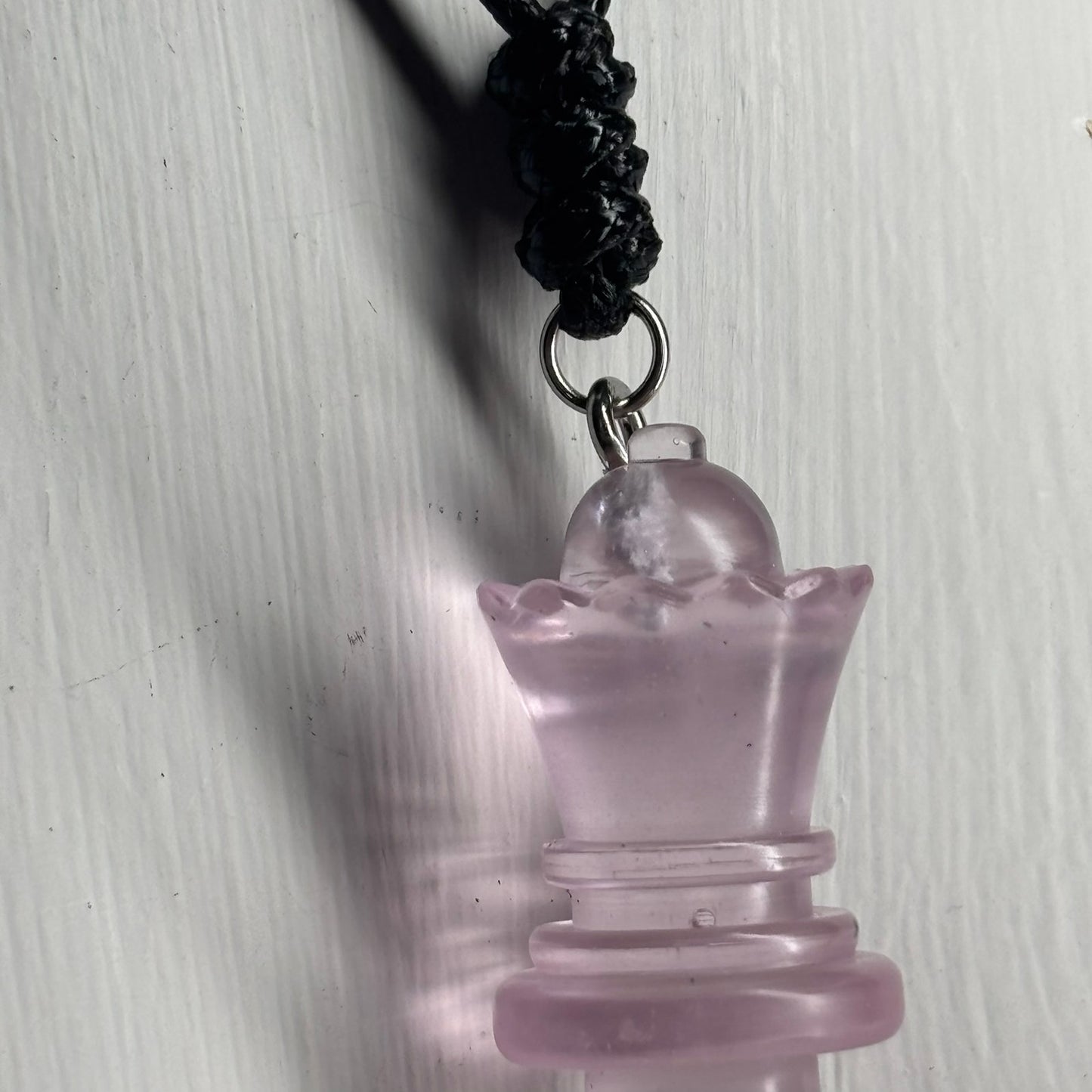 Pretty Pink Queen - Handmade Resin Chess Necklace