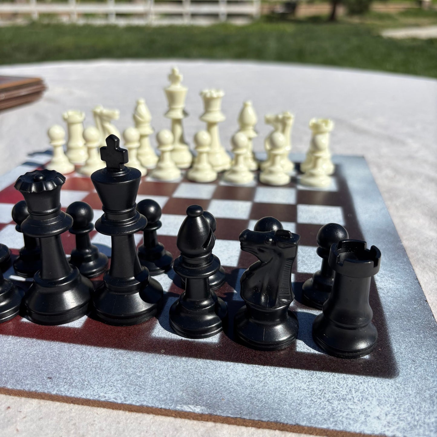 Red & White - Painted Chess Set