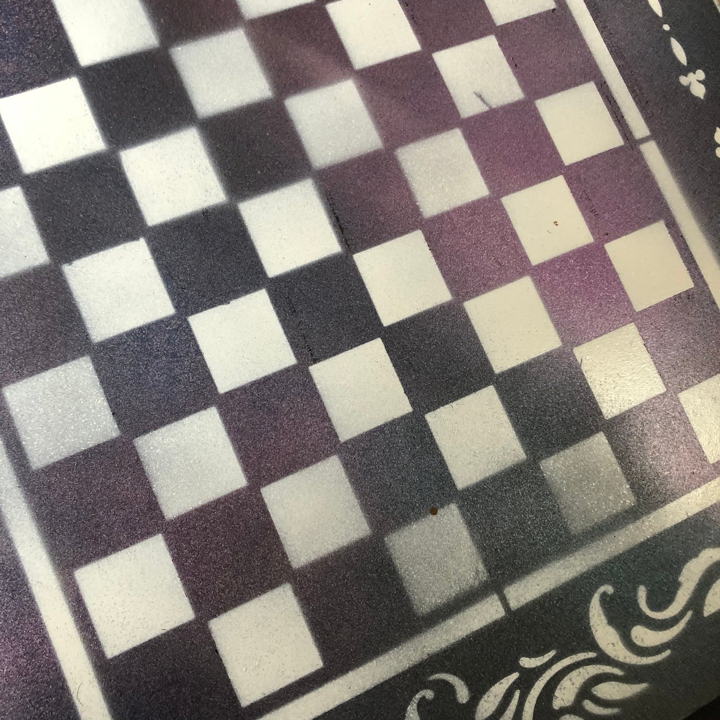 Opal Purple Space - Painted Chess Set