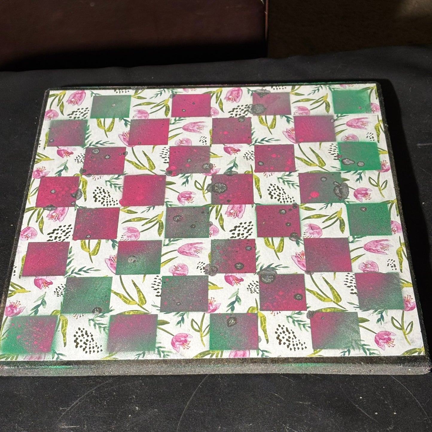 Vibrant Pink Lush - Scrapbook Chess Set