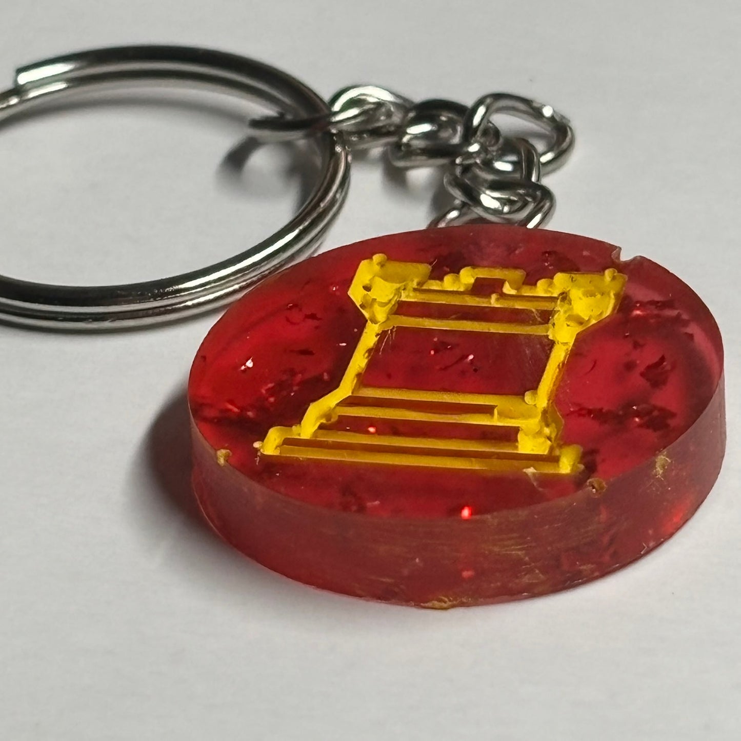 USC Colored Rook - Handmade Resin Keychain - Flat Edition