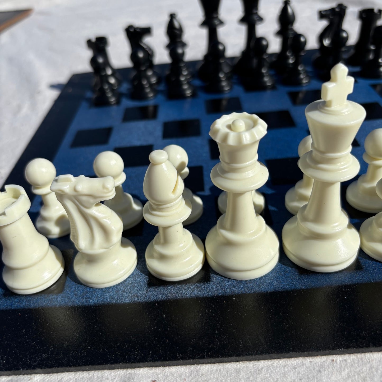 Blue & Black - Painted Chess Set