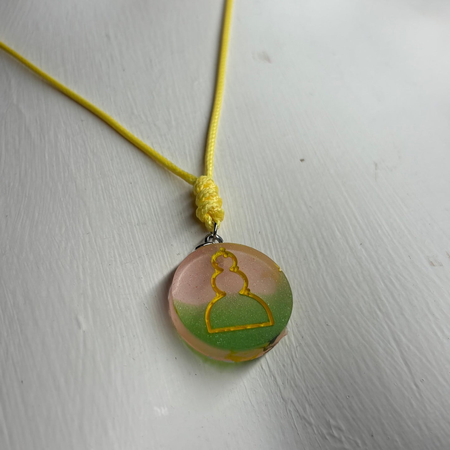 Passion Colored Pawn - Handmade Resin Chess Necklace