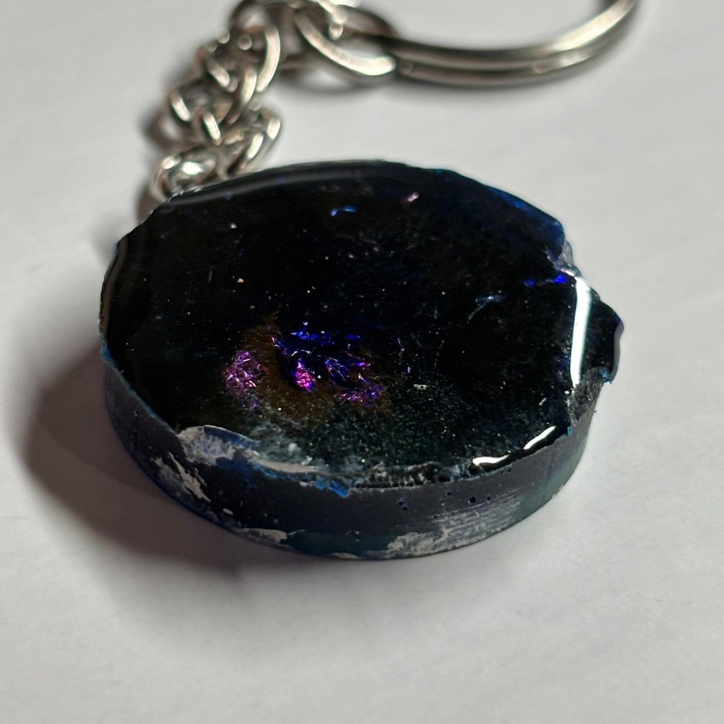 Galaxy Rook - Handmade Resin Keychain - Flat Edition