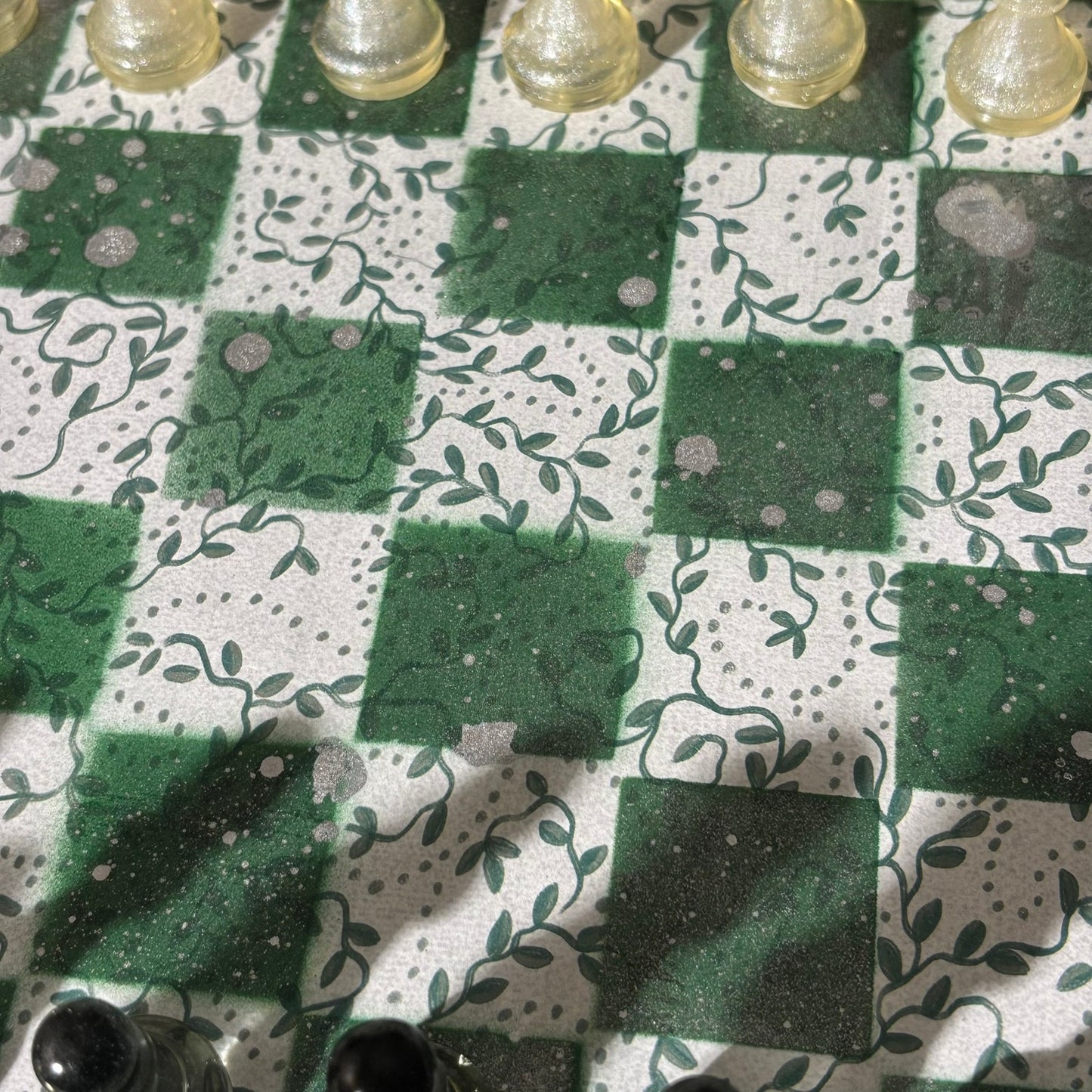 Royal Green Pattern - Scrapbook Chess Set
