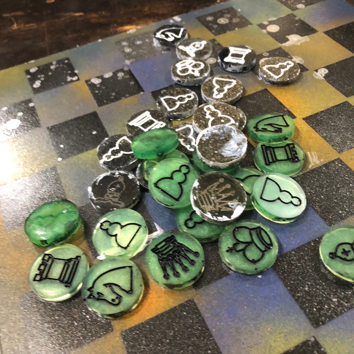 Toxic Green - Painted Chess Set