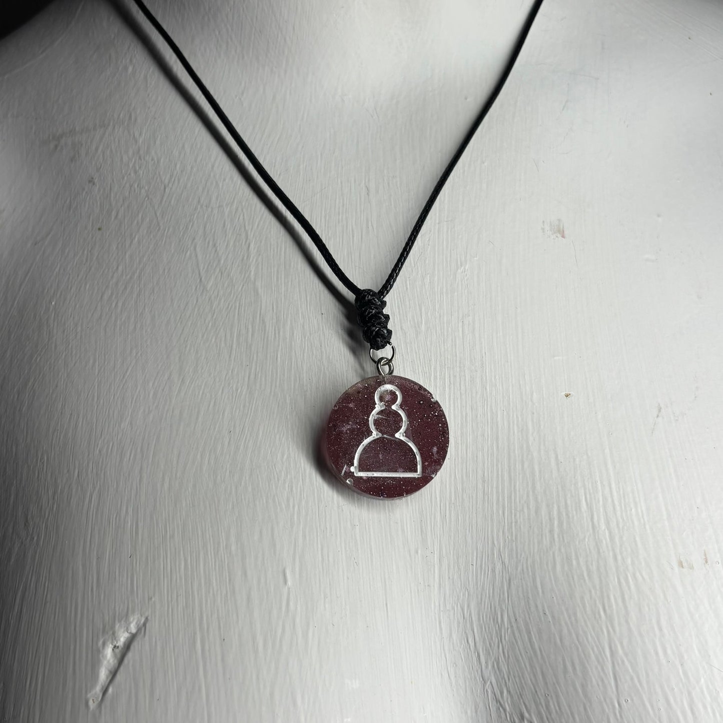 Vintage Pawn - Handmade Resin Chess Necklace