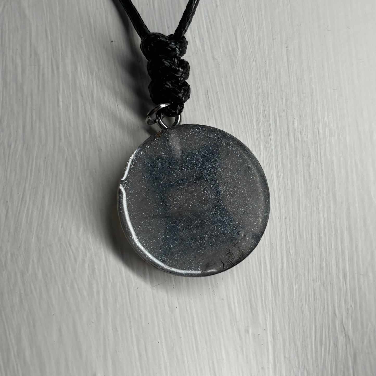 Dark Silver Rook - Handmade Resin Chess Necklace