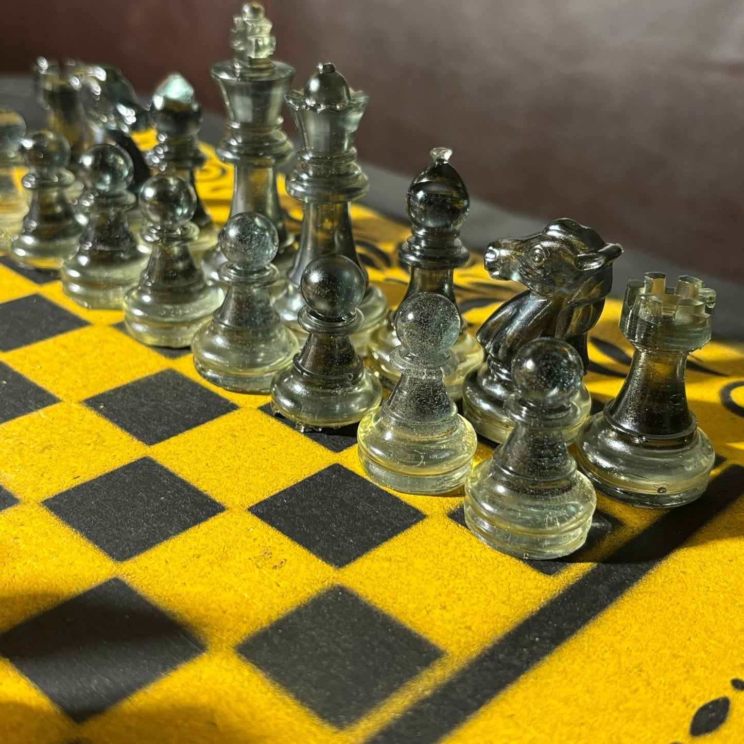 Black & Yellow - Painted Chess Set