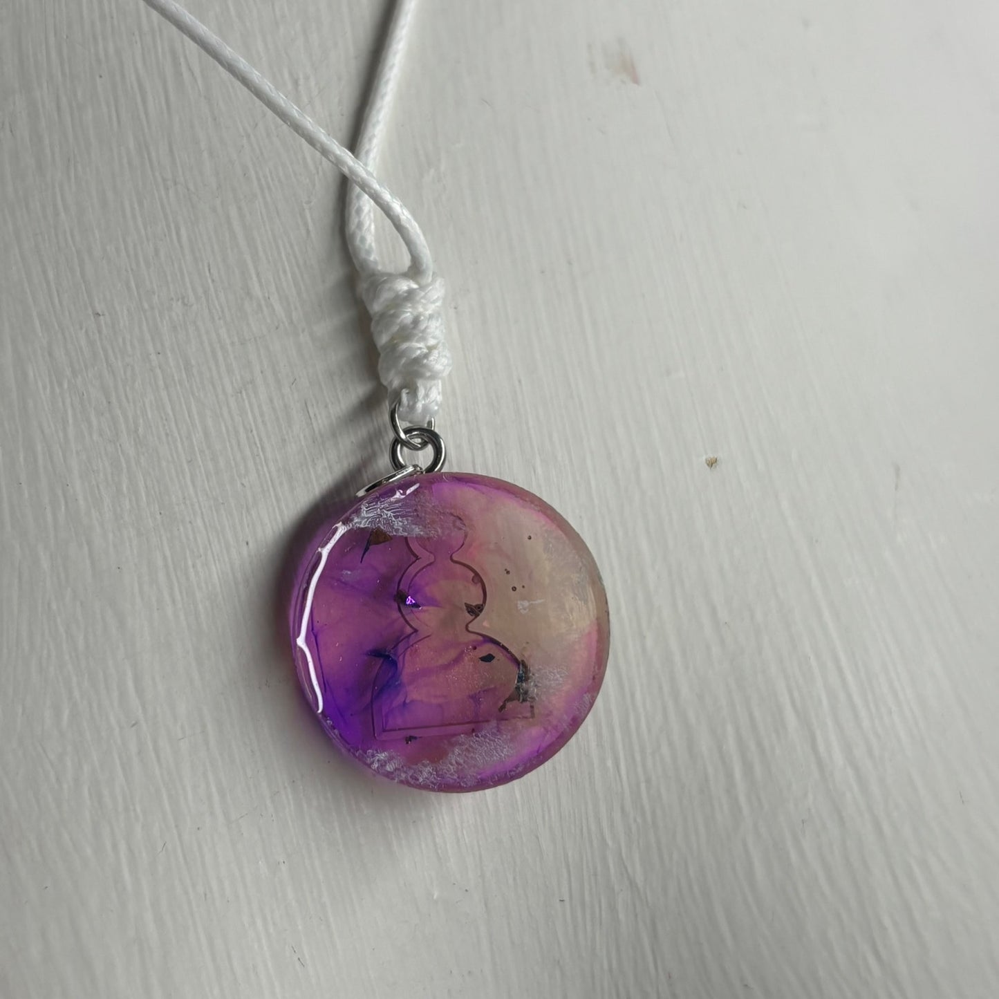 Cosmic Purple Pawn - Handmade Resin Chess Necklace