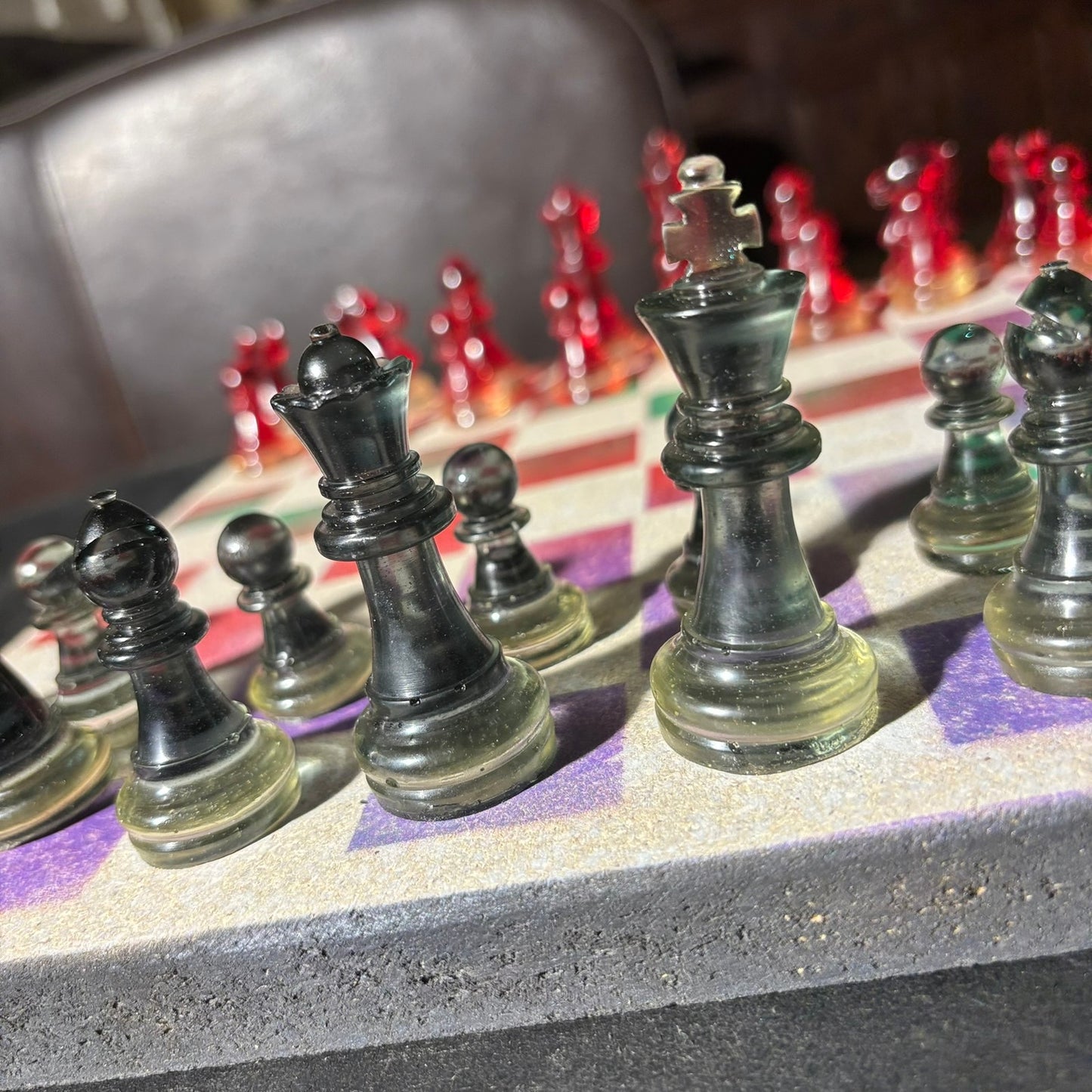 Rainbow Color Mix - Painted Chess Set