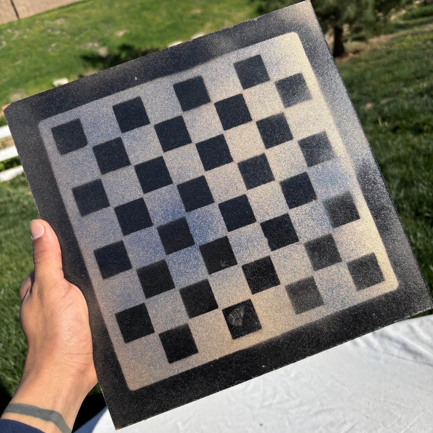 Goldish Blue - Painted Chess Set