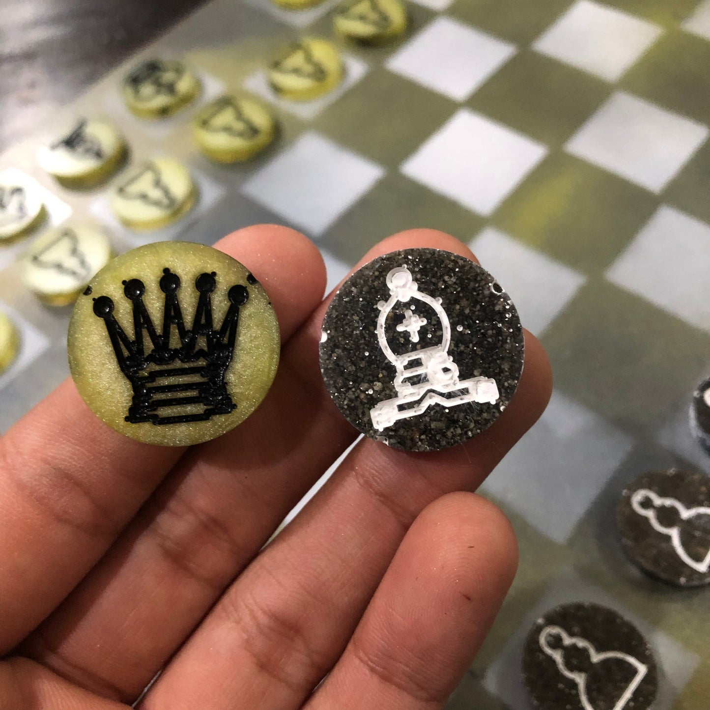 Metallic Green - Painted Chess Set