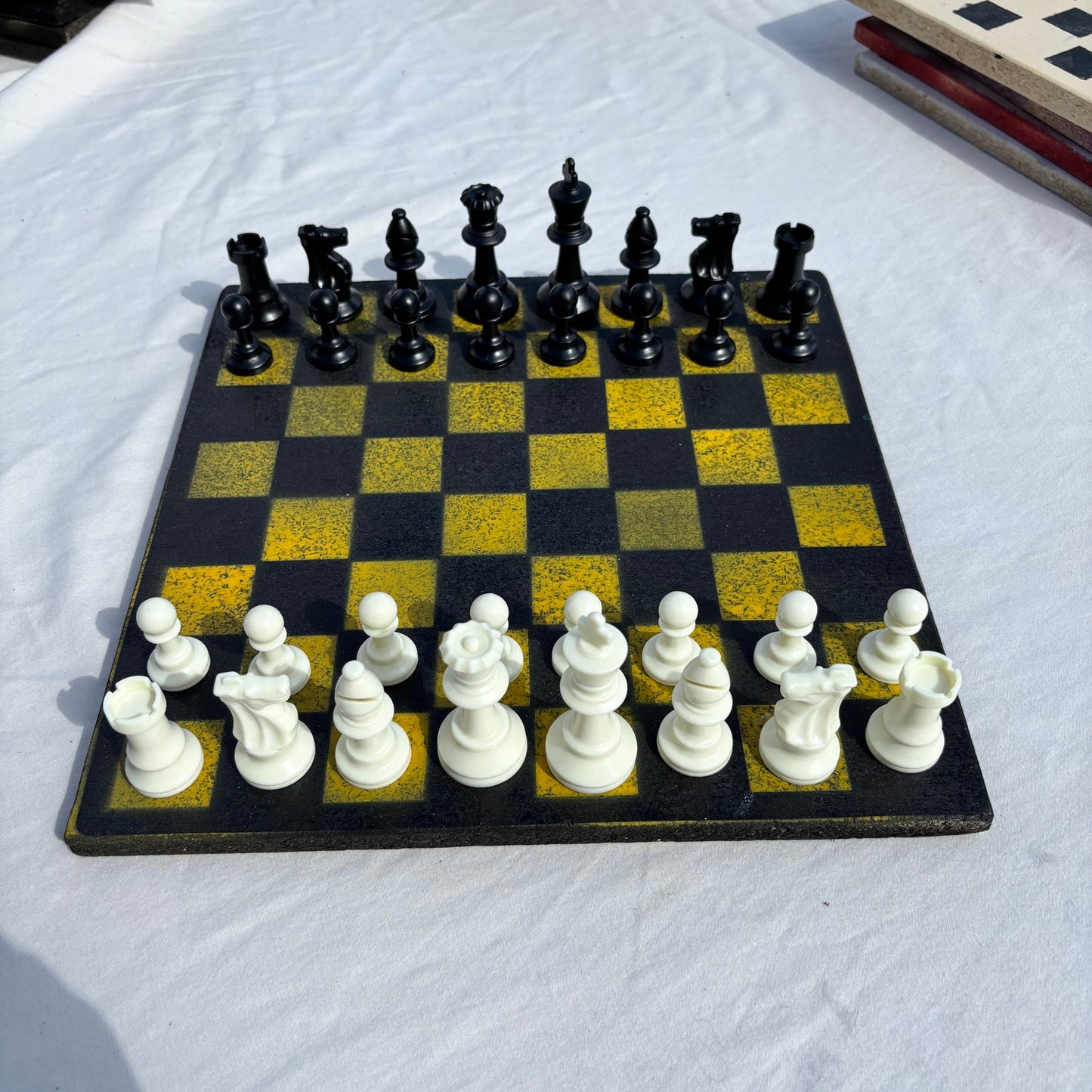 Black & Yellow - Painted Chess Set